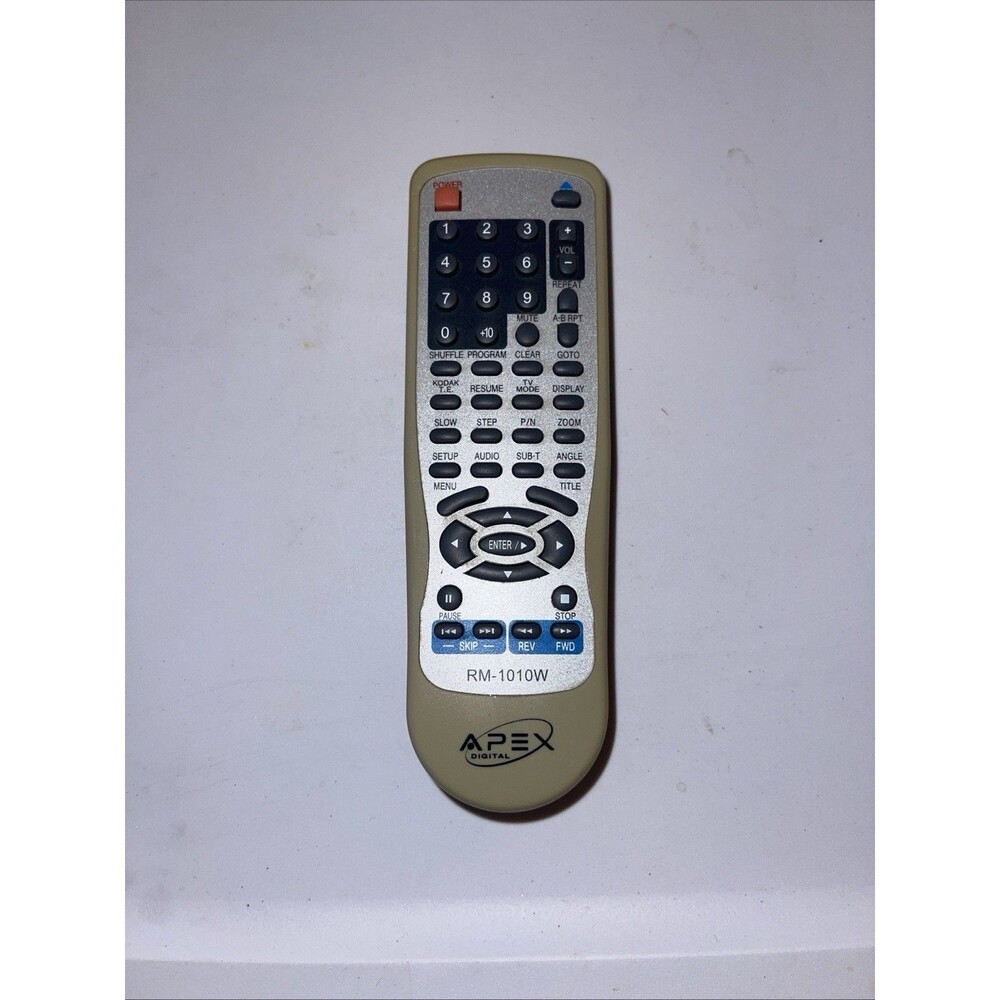 Apex Digital RM-1010W DVD Player Remote Control OEM Original ***Untested***